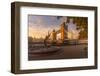 View of Tower Bridge, Girl with Dolphin, The Shard and River Thames at sunrise, London-Frank Fell-Framed Photographic Print