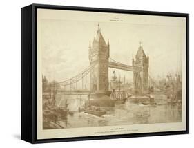 View of Tower Bridge, London, C1964-null-Framed Stretched Canvas