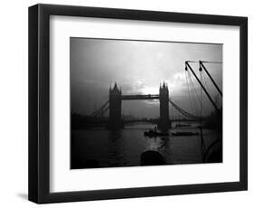 View of Tower Bridge Over the River Thames in London, 1935-null-Framed Photographic Print