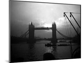 View of Tower Bridge Over the River Thames in London, 1935-null-Mounted Photographic Print