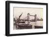 View of Tower Bridge under Construction with River Traffic in the Foreground, London, C1893-null-Framed Photographic Print