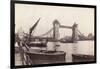 View of Tower Bridge under Construction with River Traffic in the Foreground, London, C1893-null-Framed Photographic Print