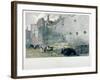 View of Tower Postern and London Wall with Men Digging, City of London, 1851-John Wykeham Archer-Framed Giclee Print