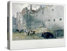 View of Tower Postern and London Wall with Men Digging, City of London, 1851-John Wykeham Archer-Stretched Canvas