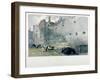 View of Tower Postern and London Wall with Men Digging, City of London, 1851-John Wykeham Archer-Framed Giclee Print