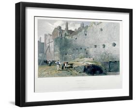 View of Tower Postern and London Wall with Men Digging, City of London, 1851-John Wykeham Archer-Framed Giclee Print