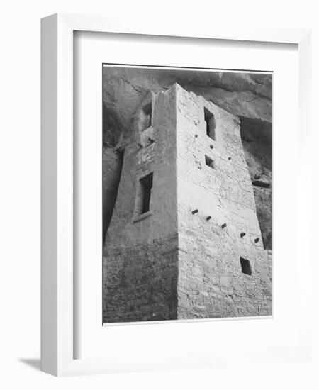 View Of Tower Taken From Above "Cliff Palace Mesa Verde National Park" Colorado 1933-1941-Ansel Adams-Framed Art Print