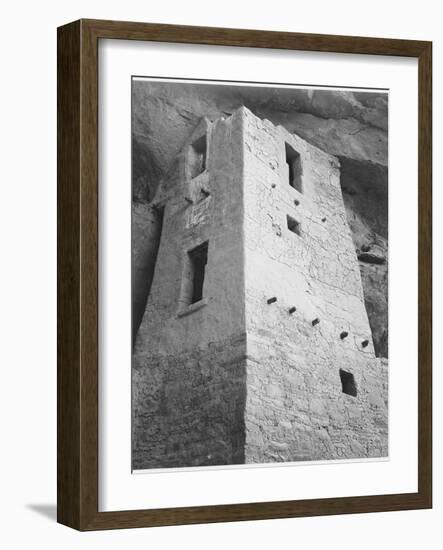 View Of Tower Taken From Above "Cliff Palace Mesa Verde National Park" Colorado 1933-1941-Ansel Adams-Framed Art Print