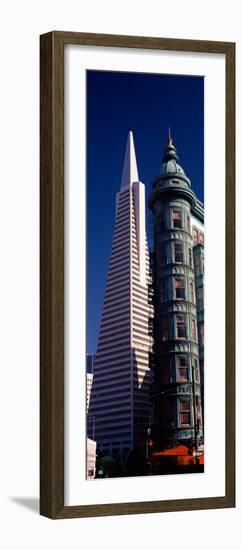 View of Towers, Columbus Tower, Transamerica Pyramid, San Francisco, California, USA-null-Framed Photographic Print