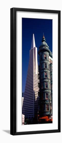 View of Towers, Columbus Tower, Transamerica Pyramid, San Francisco, California, USA-null-Framed Photographic Print