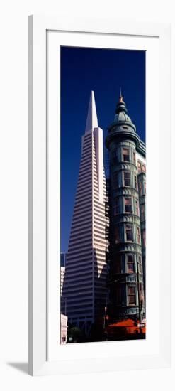 View of Towers, Columbus Tower, Transamerica Pyramid, San Francisco, California, USA-null-Framed Photographic Print