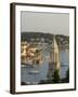 View of town and Adriatic Sea, Hvar Town, Hvar Island, Dalmatia, Croatia-Merrill Images-Framed Photographic Print