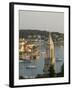 View of town and Adriatic Sea, Hvar Town, Hvar Island, Dalmatia, Croatia-Merrill Images-Framed Photographic Print