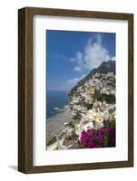 View of town and beach, Positano, Amalfi Coast (Costiera Amalfitana), UNESCO World Heritage Site, C-John Miller-Framed Photographic Print