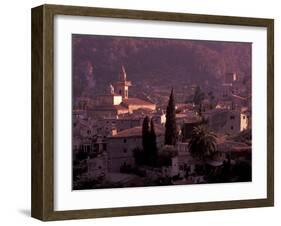 View of Town and Cartuja de Valledemossa, Mallorca, Balearics, Spain-Walter Bibikow-Framed Premium Photographic Print