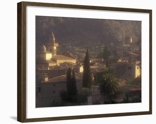 View of Town and Cartuja de Valledemossa, Mallorca, Balearics, Spain-Walter Bibikow-Framed Photographic Print