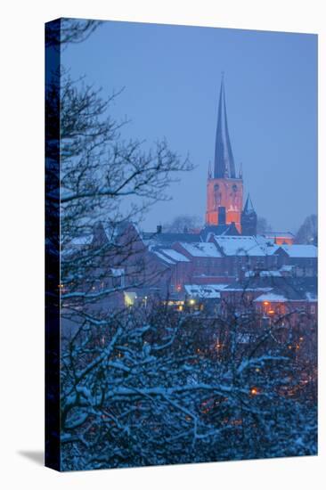 View of Town and Crooked Spire Church, Chesterfield, Derbyshire, England, United Kingdom, Europe-Frank Fell-Stretched Canvas