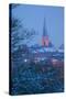 View of Town and Crooked Spire Church, Chesterfield, Derbyshire, England, United Kingdom, Europe-Frank Fell-Stretched Canvas
