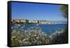 View of Town from Lantivy Seaside, Ajaccio, Corsica, France-Massimo Borchi-Framed Stretched Canvas