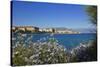 View of Town from Lantivy Seaside, Ajaccio, Corsica, France-Massimo Borchi-Stretched Canvas