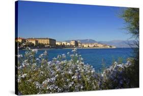 View of Town from Lantivy Seaside, Ajaccio, Corsica, France-Massimo Borchi-Stretched Canvas