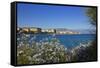 View of Town from Lantivy Seaside, Ajaccio, Corsica, France-Massimo Borchi-Framed Stretched Canvas