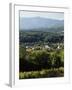 View of Town with Mountain, Stowe, Vermont, USA-Walter Bibikow-Framed Premium Photographic Print