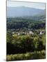 View of Town with Mountain, Stowe, Vermont, USA-Walter Bibikow-Mounted Premium Photographic Print