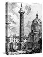 View of Trajan's Column and the Church of Ss Nome Di Maria, from the 'Views of Rome' Series, C.1760-Giovanni Battista Piranesi-Stretched Canvas