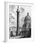 View of Trajan's Column and the Church of Ss Nome Di Maria, from the 'Views of Rome' Series, C.1760-Giovanni Battista Piranesi-Framed Giclee Print
