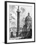 View of Trajan's Column and the Church of Ss Nome Di Maria, from the 'Views of Rome' Series, C.1760-Giovanni Battista Piranesi-Framed Giclee Print