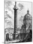 View of Trajan's Column and the Church of Ss Nome Di Maria, from the 'Views of Rome' Series, C.1760-Giovanni Battista Piranesi-Mounted Giclee Print