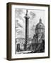 View of Trajan's Column and the Church of Ss Nome Di Maria, from the 'Views of Rome' Series, C.1760-Giovanni Battista Piranesi-Framed Giclee Print