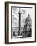 View of Trajan's Column and the Church of Ss Nome Di Maria, from the 'Views of Rome' Series, C.1760-Giovanni Battista Piranesi-Framed Giclee Print