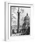 View of Trajan's Column and the Church of Ss Nome Di Maria, from the 'Views of Rome' Series, C.1760-Giovanni Battista Piranesi-Framed Giclee Print