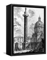 View of Trajan's Column and the Church of Ss Nome Di Maria, from the 'Views of Rome' Series, C.1760-Giovanni Battista Piranesi-Framed Stretched Canvas