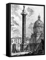 View of Trajan's Column and the Church of Ss Nome Di Maria, from the 'Views of Rome' Series, C.1760-Giovanni Battista Piranesi-Framed Stretched Canvas