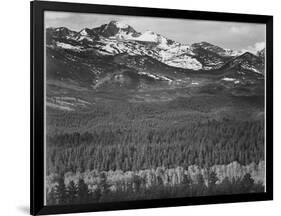 View Of Trees And Snow-Capped Mts "Long's Peak From Road Rocky Mountain NP" Colorado 1933-1942-Ansel Adams-Framed Art Print