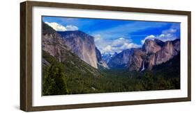 View of trees in a valley, Yosemite Valley, California, USA-null-Framed Photographic Print