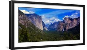 View of trees in a valley, Yosemite Valley, California, USA-null-Framed Photographic Print