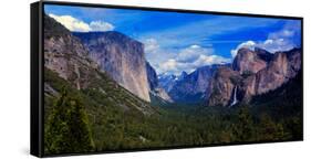 View of trees in a valley, Yosemite Valley, California, USA-null-Framed Stretched Canvas