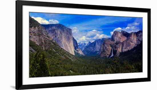 View of trees in a valley, Yosemite Valley, California, USA-null-Framed Photographic Print