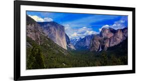 View of trees in a valley, Yosemite Valley, California, USA-null-Framed Photographic Print