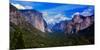View of trees in a valley, Yosemite Valley, California, USA-null-Mounted Photographic Print