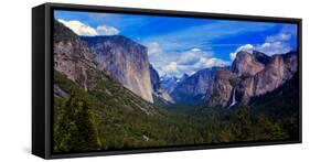 View of trees in a valley, Yosemite Valley, California, USA-null-Framed Stretched Canvas