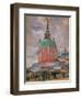 View of Trinity Lavra of St. Sergius, 1912 (Oil on Canvas)-Boris Mikhailovich Kustodiev-Framed Giclee Print