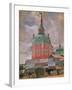 View of Trinity Lavra of St. Sergius, 1912 (Oil on Canvas)-Boris Mikhailovich Kustodiev-Framed Giclee Print