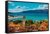 View of Trogir, UNESCO World Heritage Site, Croatia, Europe-Laura Grier-Framed Stretched Canvas