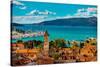 View of Trogir, UNESCO World Heritage Site, Croatia, Europe-Laura Grier-Stretched Canvas