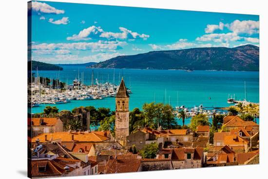 View of Trogir, UNESCO World Heritage Site, Croatia, Europe-Laura Grier-Stretched Canvas